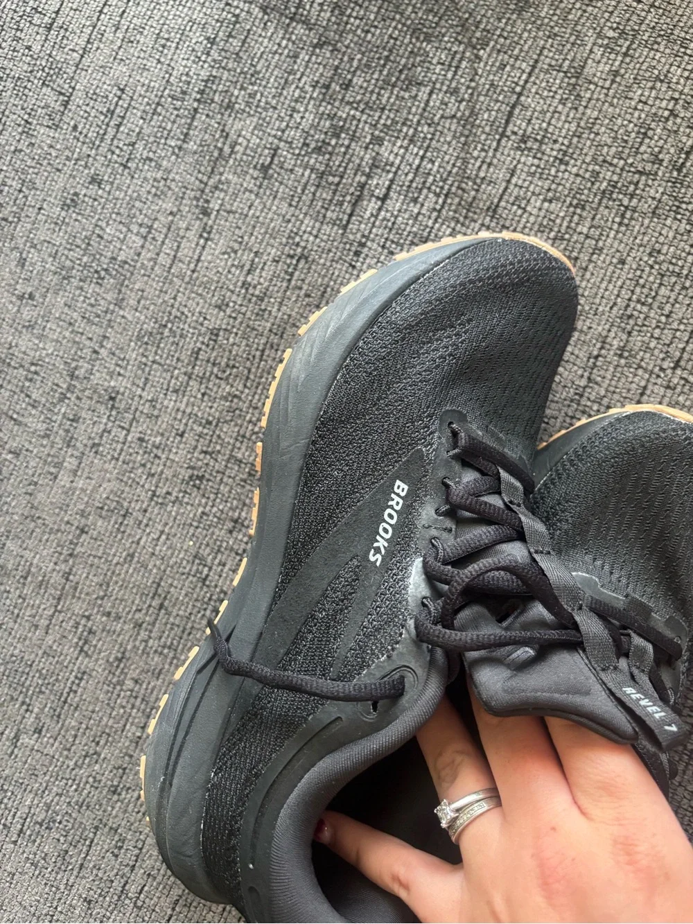 Brooks Women's Black Running Shoes with Gum Outsole